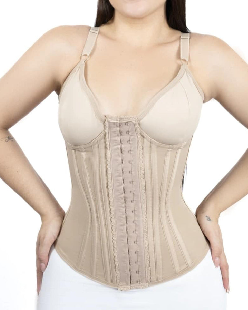 18 Steel Bone Satin Waist Trainer Vest Posture Corrector Push Up Corset Top (Pre-sale)