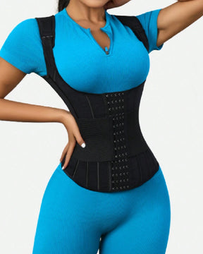 Steel Boned Mesh Waist Trainer Vest Breathable Abdominal Sculpting Belt Corset