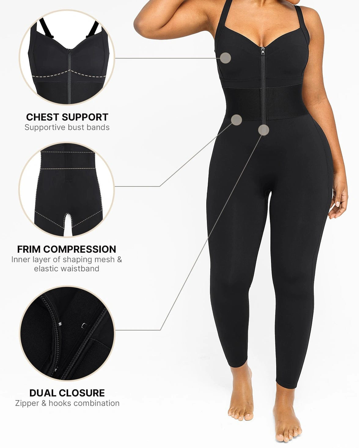 Shapshe® Women's Sleeveless Jumpsuit Tummy Control One Piece Waistband Bodycon Yoga Romper
