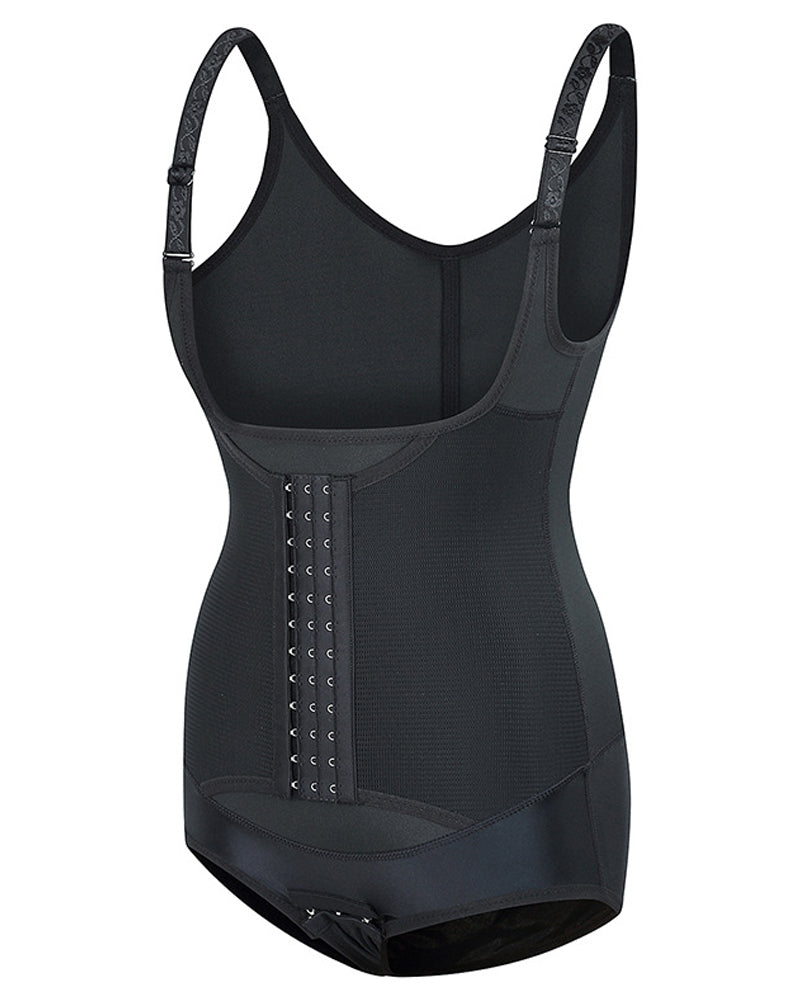 Body de entrenamiento de cintura para mujer, control de barriga, ajustado, moldeador de busto abierto