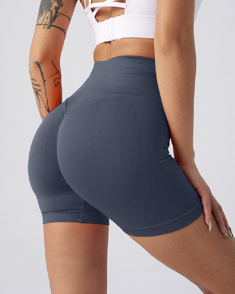 Women's Seamless High Waist Yoga Tights Shorts Butt Lift Solid Fitness Shorts