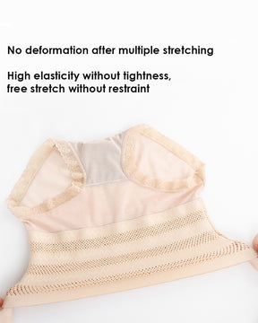 Women's Mesh Lace Hollow Shapewear Panties Mid Waist Flat Belly Comfort Briefs