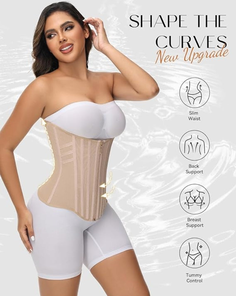 Shapshe® Curved Boned Waist Trainer For Women High Compression Tummy Control Tiny Waist Corset