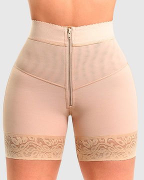 Internal Hooks Firm Compression Zipper Butt Lift Peachy Shaper Shorts