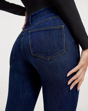 Simple and Versatile Elastic High Waist Flared Jeans