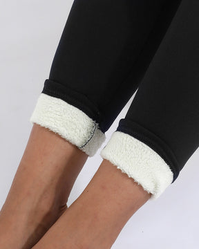 Women's Fleece Tights Warm Pants Lambskin Thickened Stretch Leggings