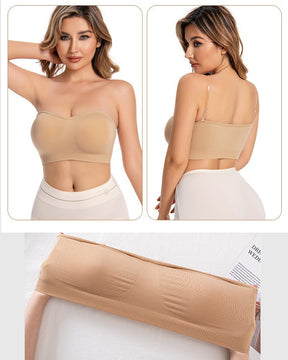 Sujetador push up sin tirantes para mujer sin anillo de acero Top de tubo sin costuras