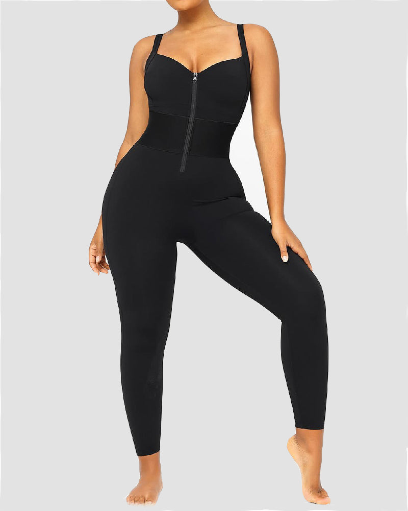 Women's Sleeveless Jumpsuit Tummy Control One Piece Waistband Bodycon Yoga Romper（Pre-Sale）