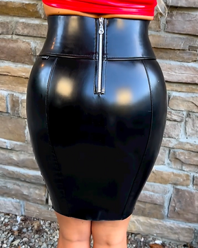 Sexy Tight Hip-lifting Leather Skirt with Zipper for Women（Pre-Sale）