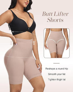 Women's High Waist Shapewear Shorts Seamless Tummy Control Faja Butt Lifter Shorts