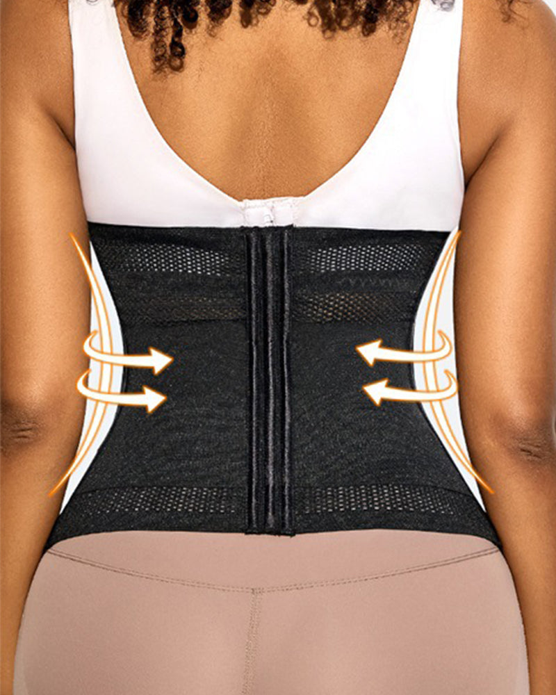 Hollow Breathable Double Belt Waist Trainer Tummy Control Slimming Sports Corset