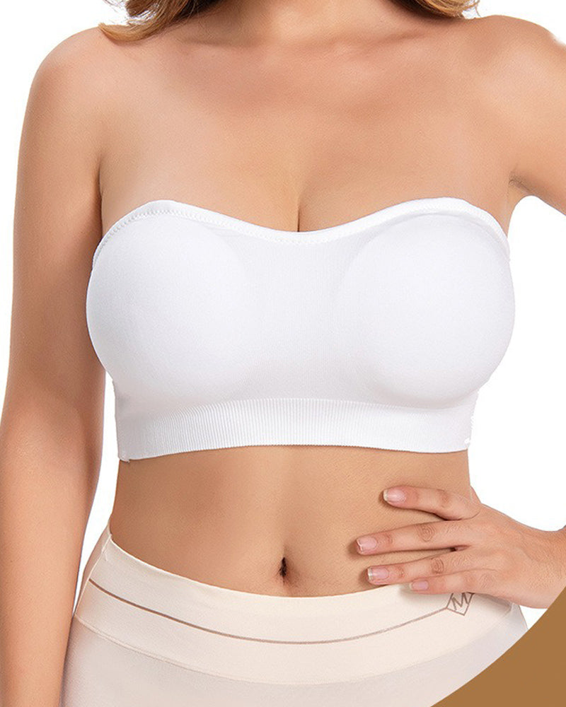 Sujetador push up sin tirantes para mujer sin anillo de acero Top de tubo sin costuras