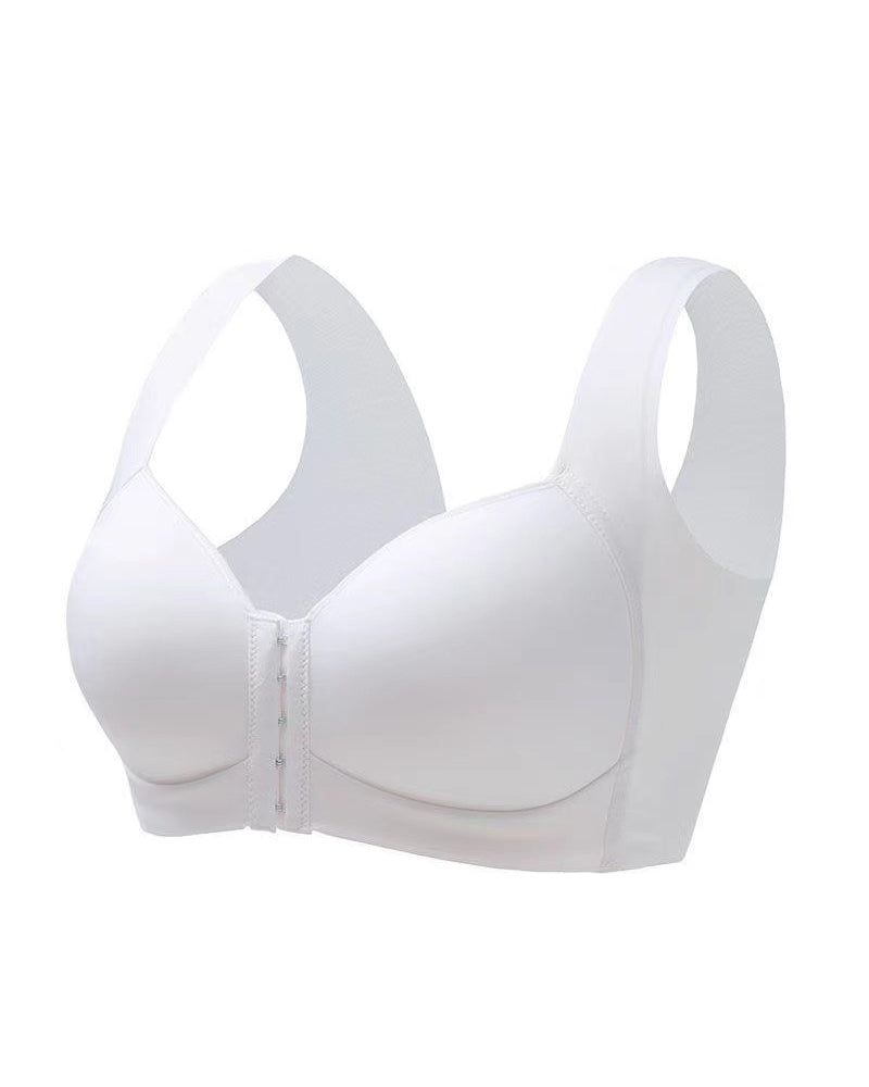 Women's Comfort Lift Front Closure Seamless Push Up Wireless Wide Strap Bra