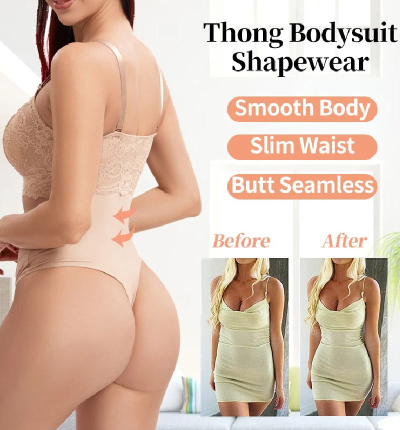 Body de cintura adelgazante de encaje sin costuras, tanga con control de barriga, fajas con sujetador