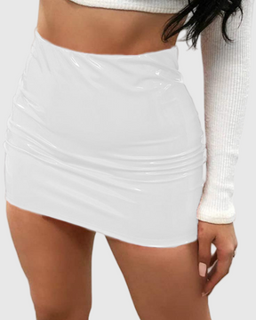 Sexy Shiny Leather Hip Skirt for Curvy Women