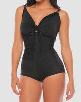 High Waist Ruched Shaping Swimsuits One Piece Tummy Control Swimwear