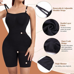 Slimming Sleeveless Bodysuit With Removable Shoulder Strap