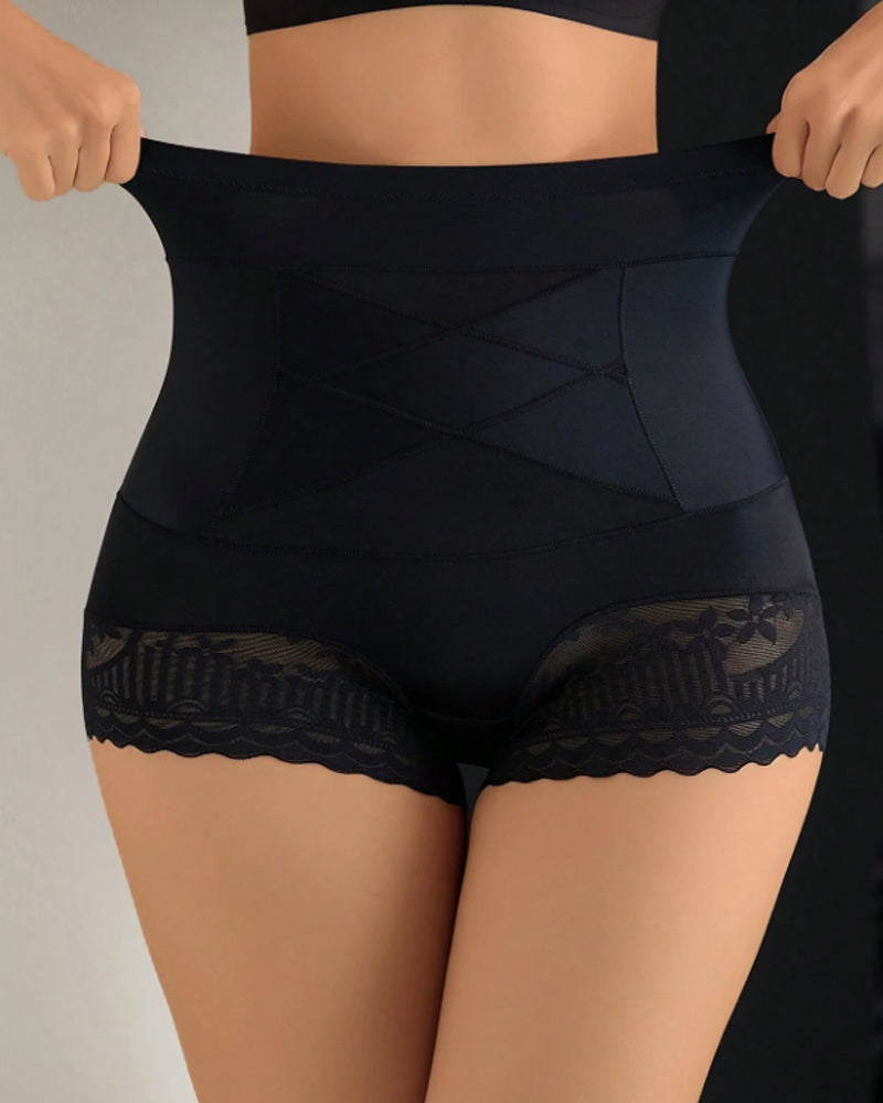 Bragas moldeadoras cruzadas con control de barriga para mujer, calzoncillos posparto Po-Lift