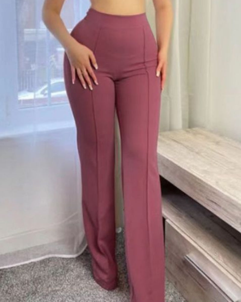 Slim High Waist Fashion Flared Pants