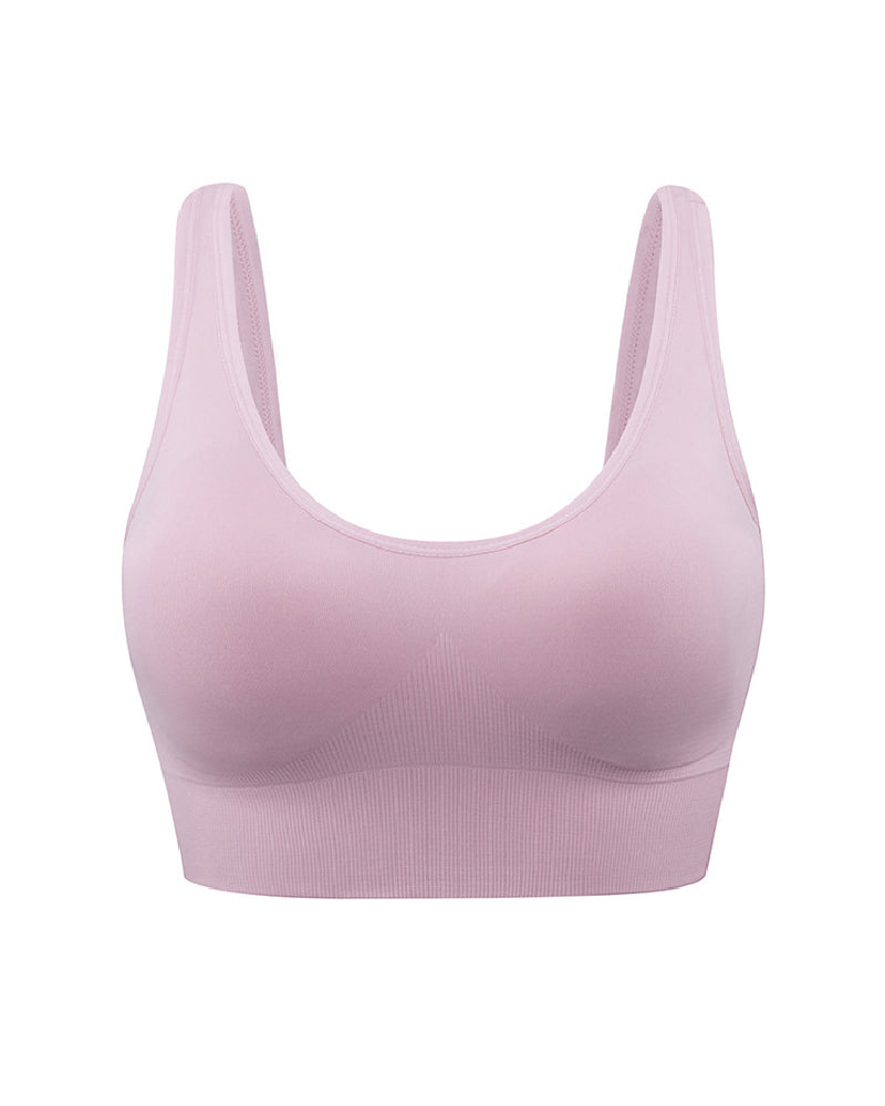 Women's Wireless High Support Adjustable Padded Push Up Crop Tank Top Sports Bra