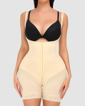 Mid-Thigh Tummy Control Butt Lifting Zipper Full Body Bodysuit