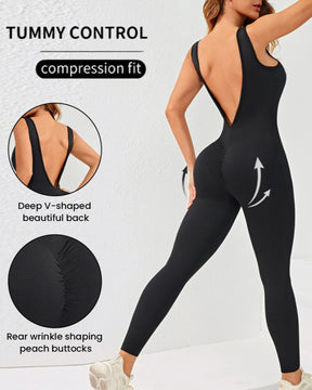 Deep V One-piece Jumpsuit Elastic Tights Quick-drying Yoga Clothes