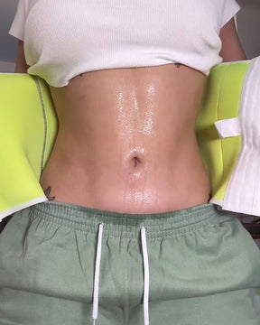 Entrenador de cintura para sauna y sudor con envoltura abdominal de doble compresión para mujer