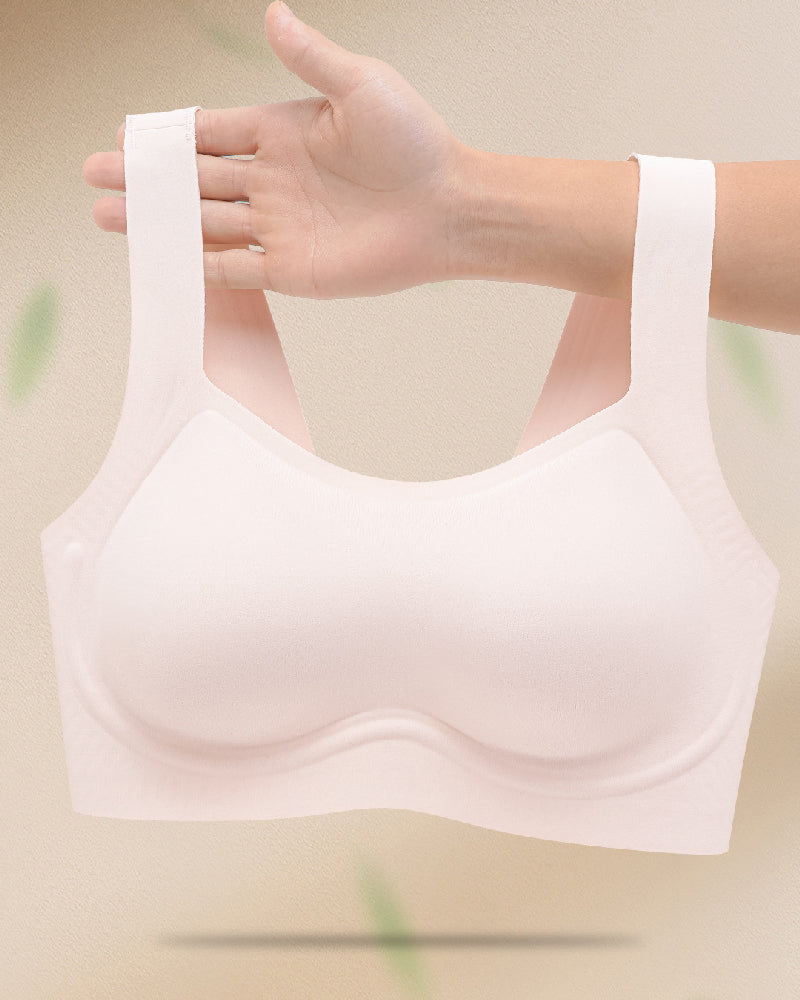 Soft Square Collar Fixed Cup Wireless Anti-sagging Bra Seamless Breathable Underwear