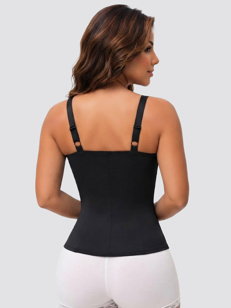 Shapshe® Seamless Satin 18 Steel Bone Corset Vest Lace Cups Bustier Top