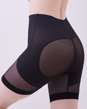 Mid-rise Shaping Shorts with Mesh fabric Hip-lifting and Slim fit Antibacterial Inseam