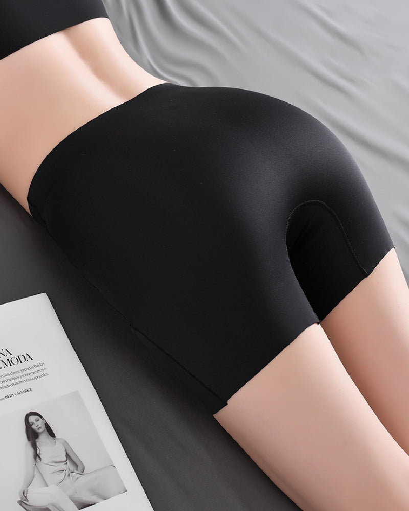 Pantalones cortos moldeadores de cuerpo con control de barriga firme de doble capa levantadores de glúteos de tiro medio con cinturón de ganchos