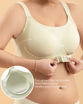 Seamless Wide straps Wireless Tube Top Front Closure Minimizer Bras