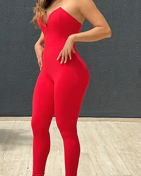 Sexy Deep V Neck Stretch Tummy Control Butt Lifting Jumpsuit (Pre-Sale)