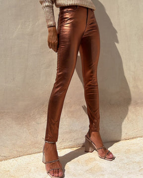 INS Style Multi-color High Waist Skinny Leather Pants for Women