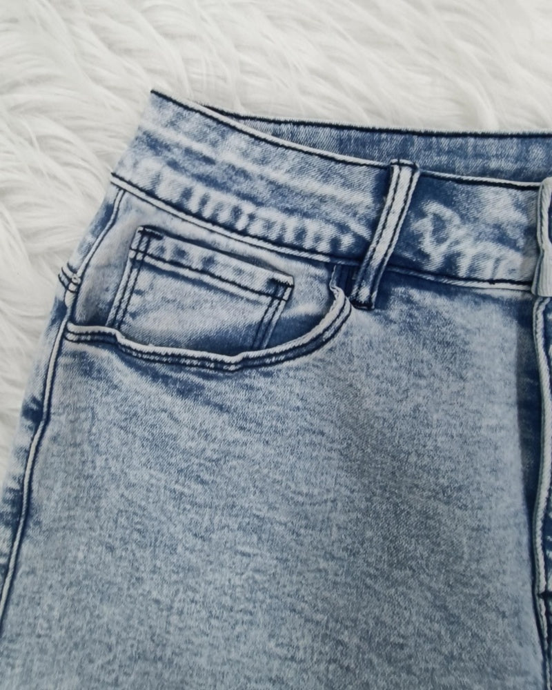 Shapshe® Cut out Floral Denim with Lace Wide Leg Jeans for Women