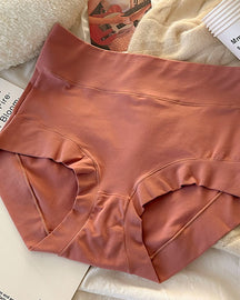 Calzoncillos sólidos de algodón de grapas largas para mujer, ropa interior con control de barriga de cintura alta