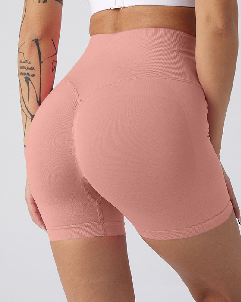 Women's Seamless High Waist Yoga Tights Shorts Butt Lift Solid Fitness Shorts