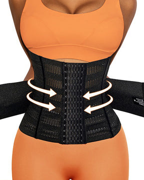 Hollow Breathable Double Belt Waist Trainer Tummy Control Slimming Sports Corset