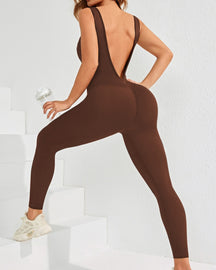 Deep V One-piece Jumpsuit Elastic Tights Quick-drying Yoga Clothes