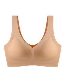 Seamless Comfort V Neck Pullover Sleep Bra With Removable Pads