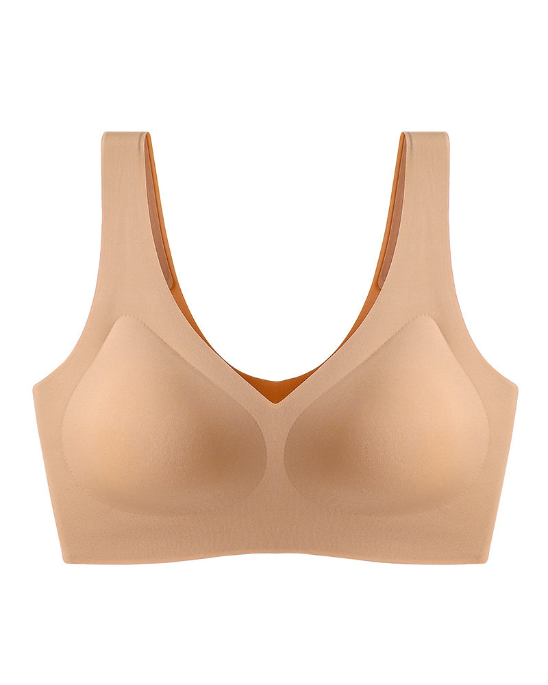 Seamless Comfort V Neck Pullover Sleep Bra With Removable Pads