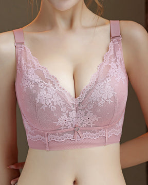 Women‘s Sexy Push Up Soft Wire Bra Breathable Thin Anti-Sagging Lace Bralette