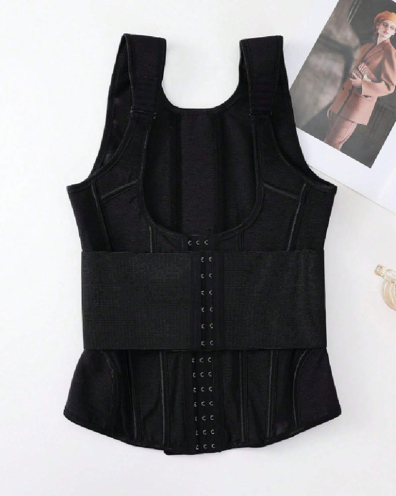 Steel Boned Mesh Waist Trainer Vest Breathable Abdominal Sculpting Belt Corset