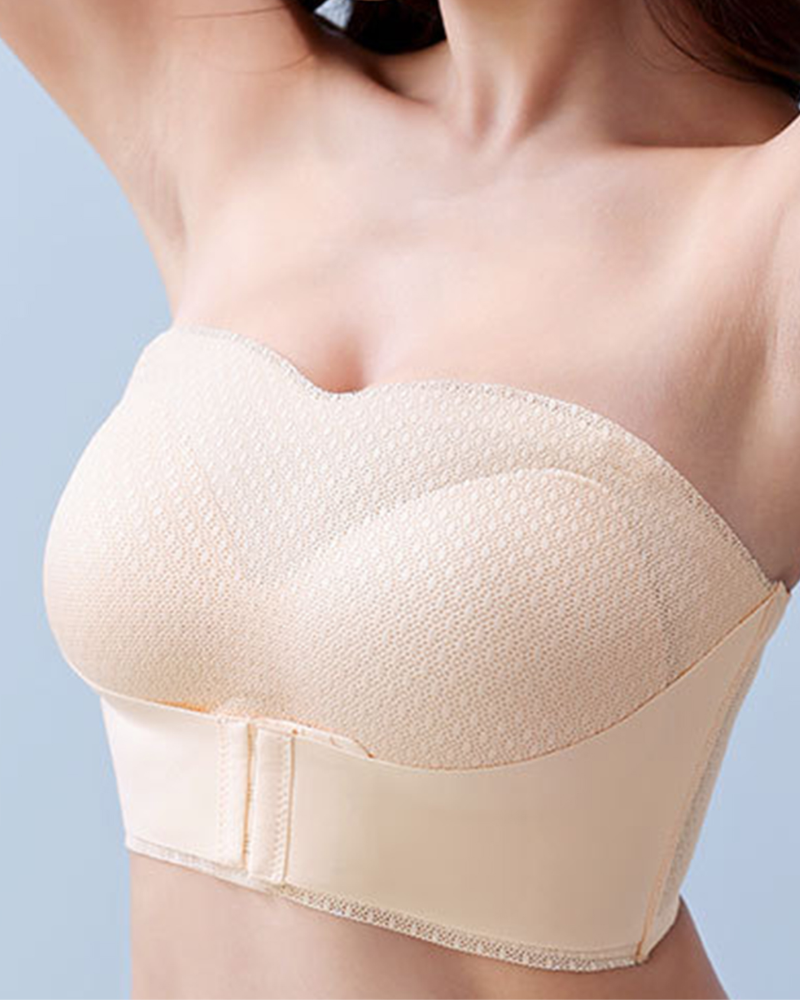 Sujetador sin tirantes push up sin espalda invisible inalámbrico con cierre frontal