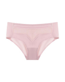 Ropa interior invisible desnuda de seda de hielo de cintura media para mujer, lencería de malla transpirable