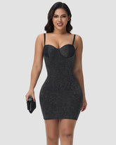 Sexy Glitter Metallic Cami Underwire Push Up Bodycon Mini Dress