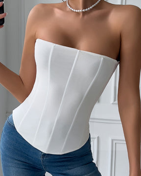 High Elastic Mesh Tube Top Tummy Control Body Shaping Vest