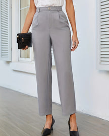 Women's Pleated Elastic Waist Anti-wrinkle Suit Pants