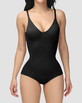 Solid Tummy Control Bodysuit Corset Seamless Shapewear With Built-in Bra