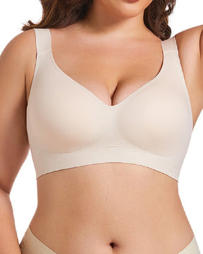 Seamless Wireless Deep V Neck Comfortable Bra Full Coverage Sleep Comfy Bras